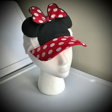 Youth Girls MINNIE MOUSE HAT white red black silver EARS  BOW Ball Cap Disney