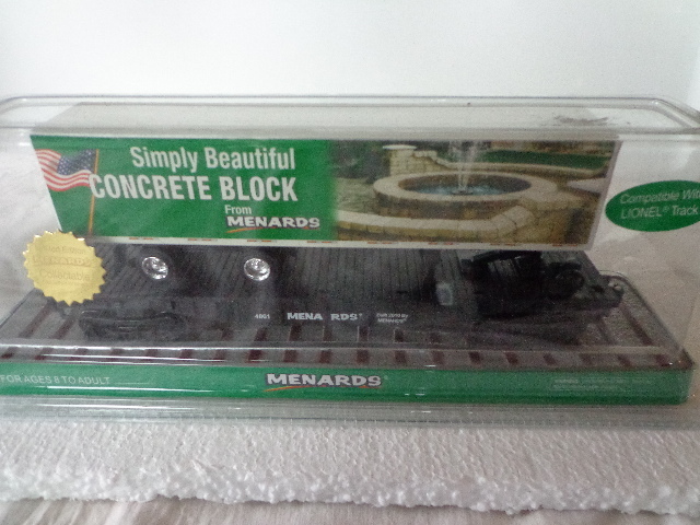 Menards Limited Edition 10 Concrete Block Trailer W Flat Car Compatible Lionel For Sale Online