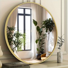 Round Wall Mirror Bathroom Mirror for Over Sink, Circle Wall Mounted Mirror