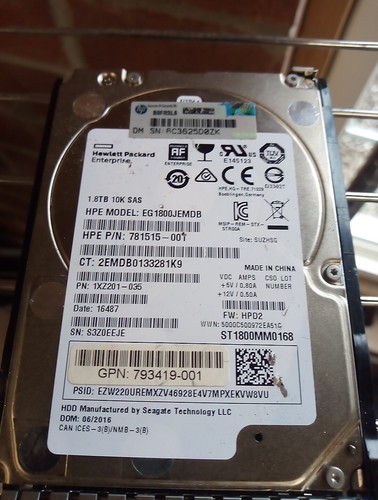 HP EG1800JEMDB W/ TRAY 1.8TB Drive