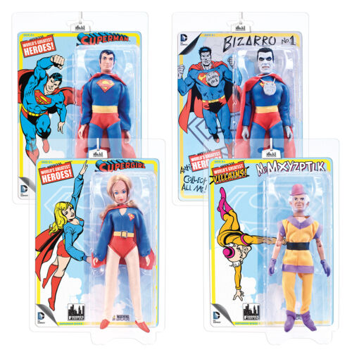 DC Comics Superman Retro Style Action Figures Series 1: Set of all 4 by FTC - Picture 1 of 9