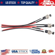 3Pcs Mini Push Button Pre-Wired Momentary N/O OFF-ON Switch Plug 12V 5AMP SPST