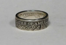 Coin ring "Handmade" from U.S. BARBER Silver  Half Dollar   in sizes 9-14