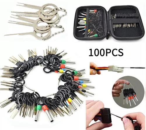 100x Car Terminal Removal Tool Electrical Wire Plug Connector Pin Extractor Kit - 第 2 张/共 8 张