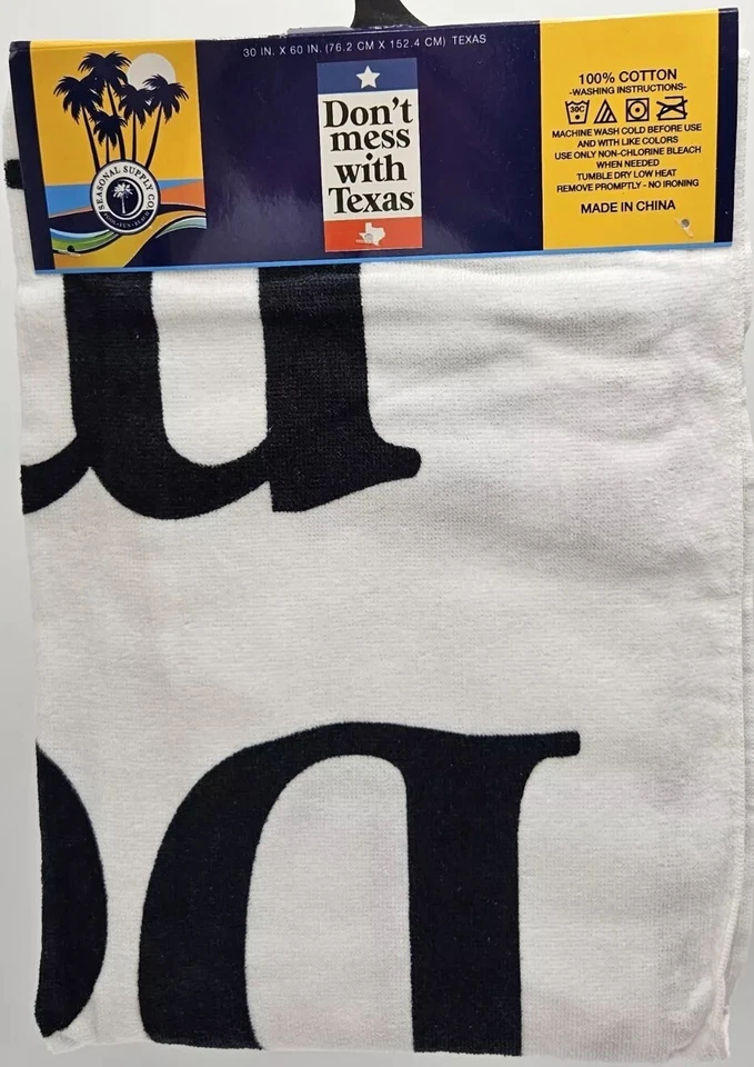 Nuevo con etiqueta no te metas con toalla de playa estampada Texas 30" × 60" Foto 3 de 4