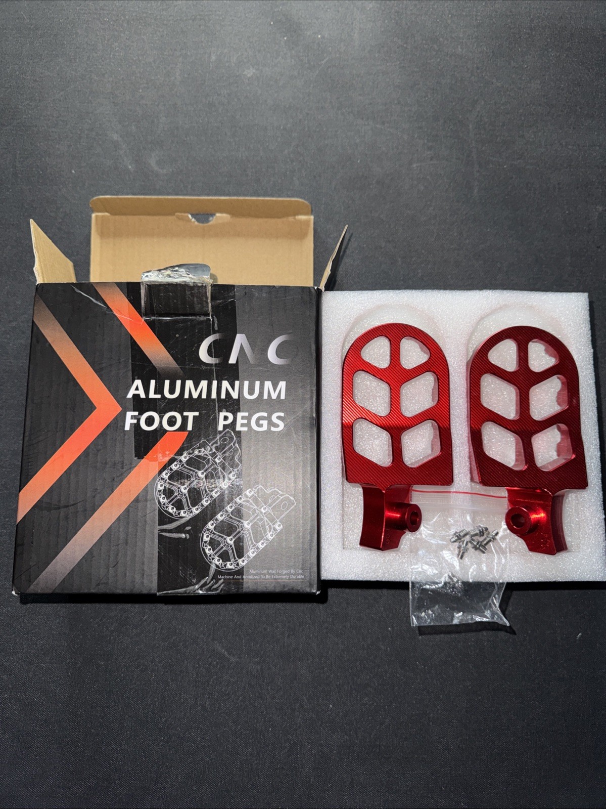 CNC Aluminum Dirt Bike Foot pegs 57mm Red MX Dual Sport 