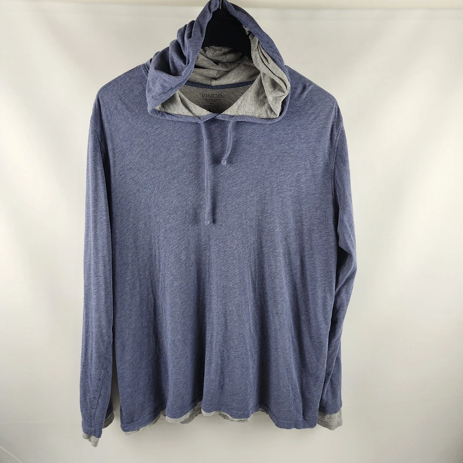 Vince Hoodie Womens XXL Blue Gray Lined Pullover