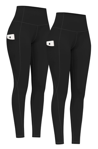 2 Pack High Waist Yoga Pants with Pockets, Tummy Control Leggings, Workout 4 ...