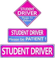 3PCS Student Driver Car Magnets, Reflective Magnetic Safety Warning Decals for N