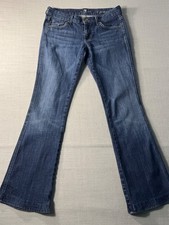 7 For All Mankind A Pocket Bootcut Jeans Low Rise Blue Denim Women  s 28 30x30