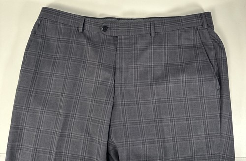 Recent Hickey Freeman Men's Gray Plaid Wool 2 PC Suit Sz 44R 38x29 Made in USA - Picture 10 of 12