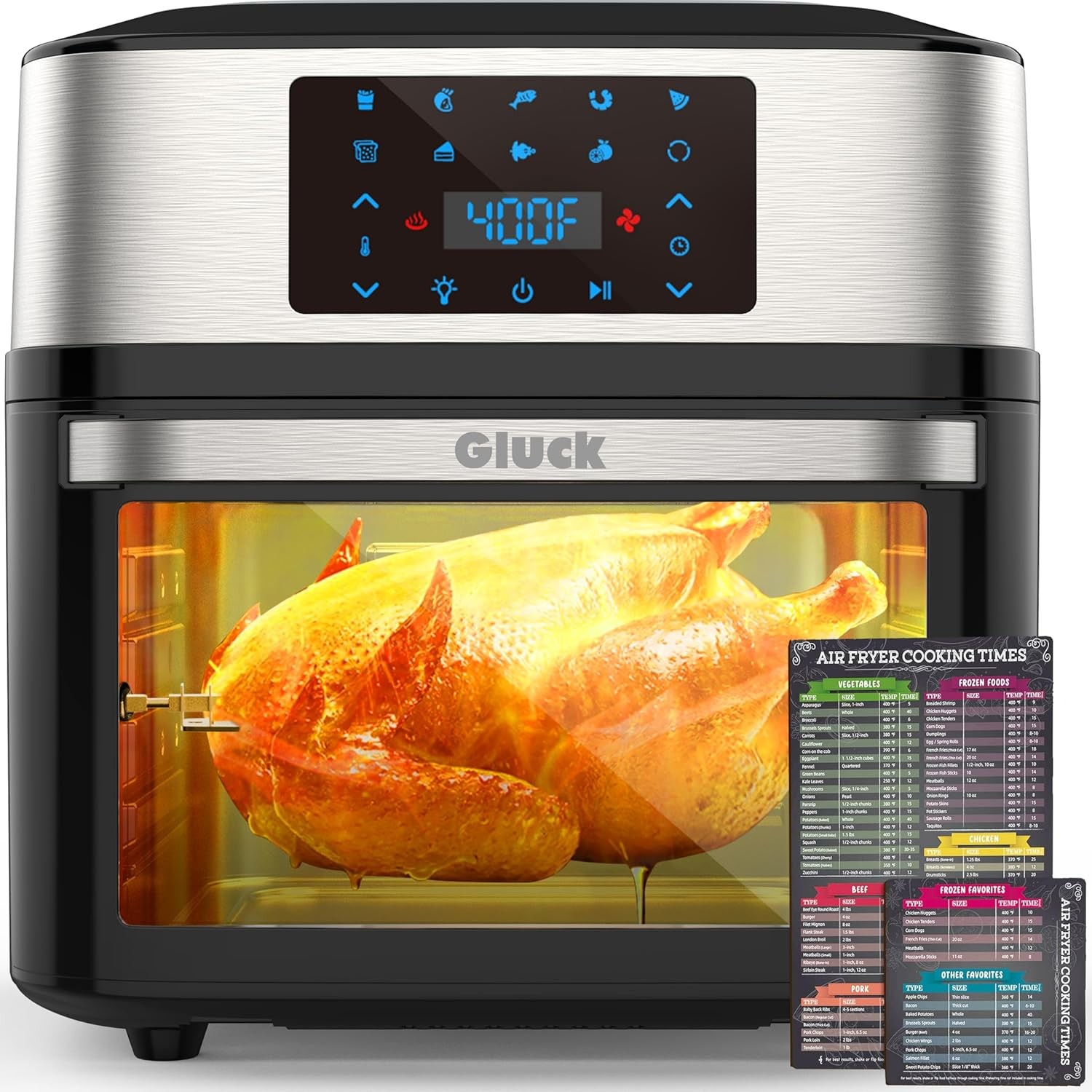 Large 20QT 10-in-1 Air Fryer Toaster Oven with Viewing Window