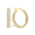 $3999-2CTTW💥CERTIFIED NATURAL Diamond INSIDE OUT HOOP EARRINGS💥10K YELLOW GOLD — photo 6