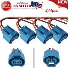 4 HB3 9005 Headlight Pigtail Female Plug Wire Two Harness High Beam Bulb Socket