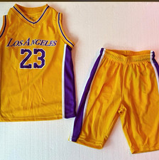 Xtreme Athletic Gear Boys M LA 23 LA Basketball Jersey Shorts Yellow/Purple