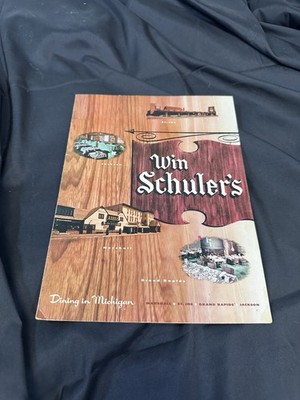 Win Schuler s Marshal  Michigan Restaurant Menu & 1965 Vintage Rare Memorabilia