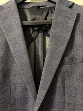 Jos A Banks Men s Sports Coat Blazer, Traveler Motion Slim Cut, Dk Navy Plaid