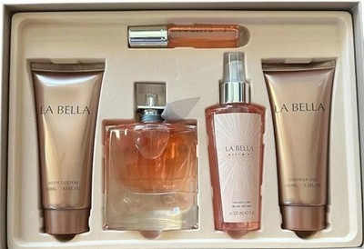 LA BELLA Luxury Fragrance Gift Set, 5-Piece Collection with Eau de Parfum, Body.