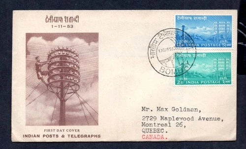 India - 1953 Centenary of Indian Telegraphs First Day Cover