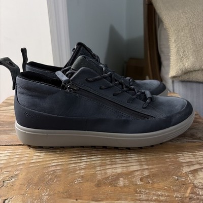 ECCO Soft 7 Tred Blue Nubuck Zip/ Lace Up Gore-tex Comfort Sneaker Size 39 US 8