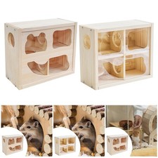 Casa de hámster de madera decoración hábitat refugio para hámster suministros para mascotas escondite para