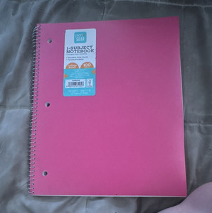 Pen+Gear 1-Subject Spiral Notebook College Ruled 100 Sheets 9x11 Pink