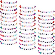 36 Pcs Kids Friendship Bracelets for Girls Women Beads Bracelets Simple Style