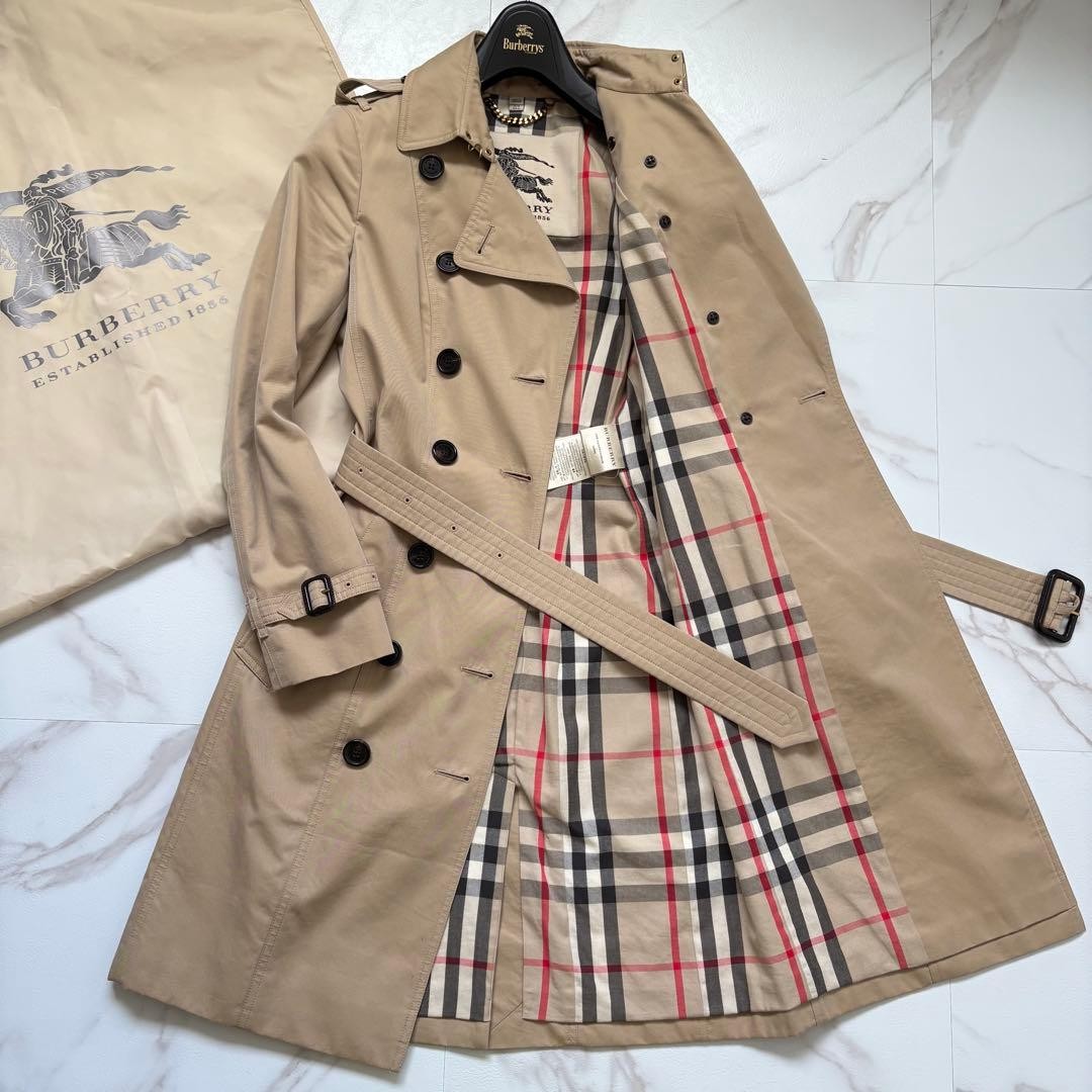 Burberry Trench Coat Beige Cotton With Check Pattern Size 36 For Women thumbnail 17