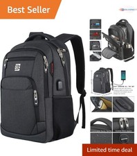 Laptop Backpack Durable Water Resistant Slim Business Travel USB Charging
