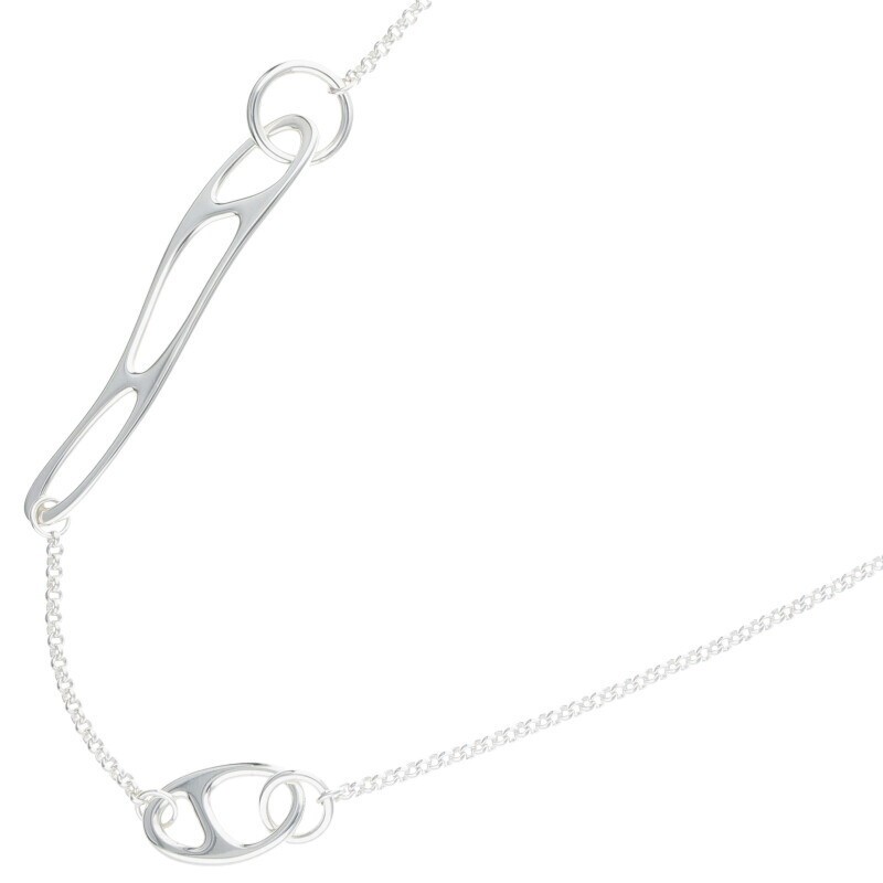Hermes Chaine d'Ancre Punk Silver Necklace 589659
