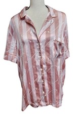Victoria's Secret 2 Piece Pajama Top and Shorts Set Size XL Silky Button Front