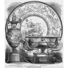 HORSE RACING The Goodwood Race Prize Plate - Antique Print 1859