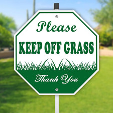 Keep off Grass Sign, Please Be Respectful Sign, 10" X 10" Rust Free Reflective A