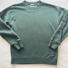 mock neck crew forest green cozy soft Abercrombie and Fitch sweatshirt classic