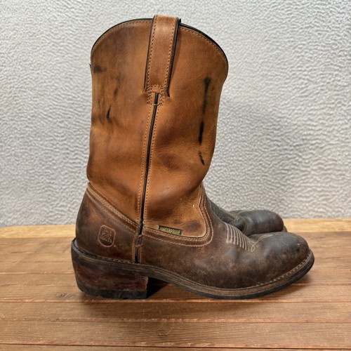 Dan Post Boots Mens 11.5EW Brown Leather Albuquerque Waterproof Boot Workwear - Picture 6 of 14