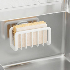 Sponge Holder for Kitchen Sink with Strong Suction Cup, Rustproof Aluminum Sink