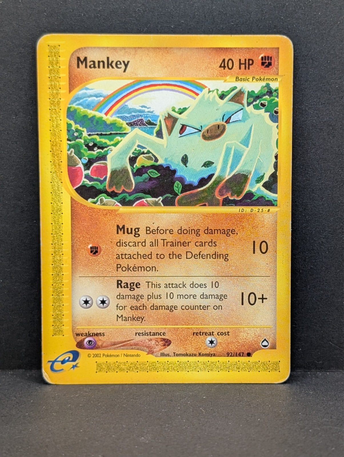 Mankey 092/147 Aquapolis Regular Non-Holo Rare Pokemon TCG Nintendo LP