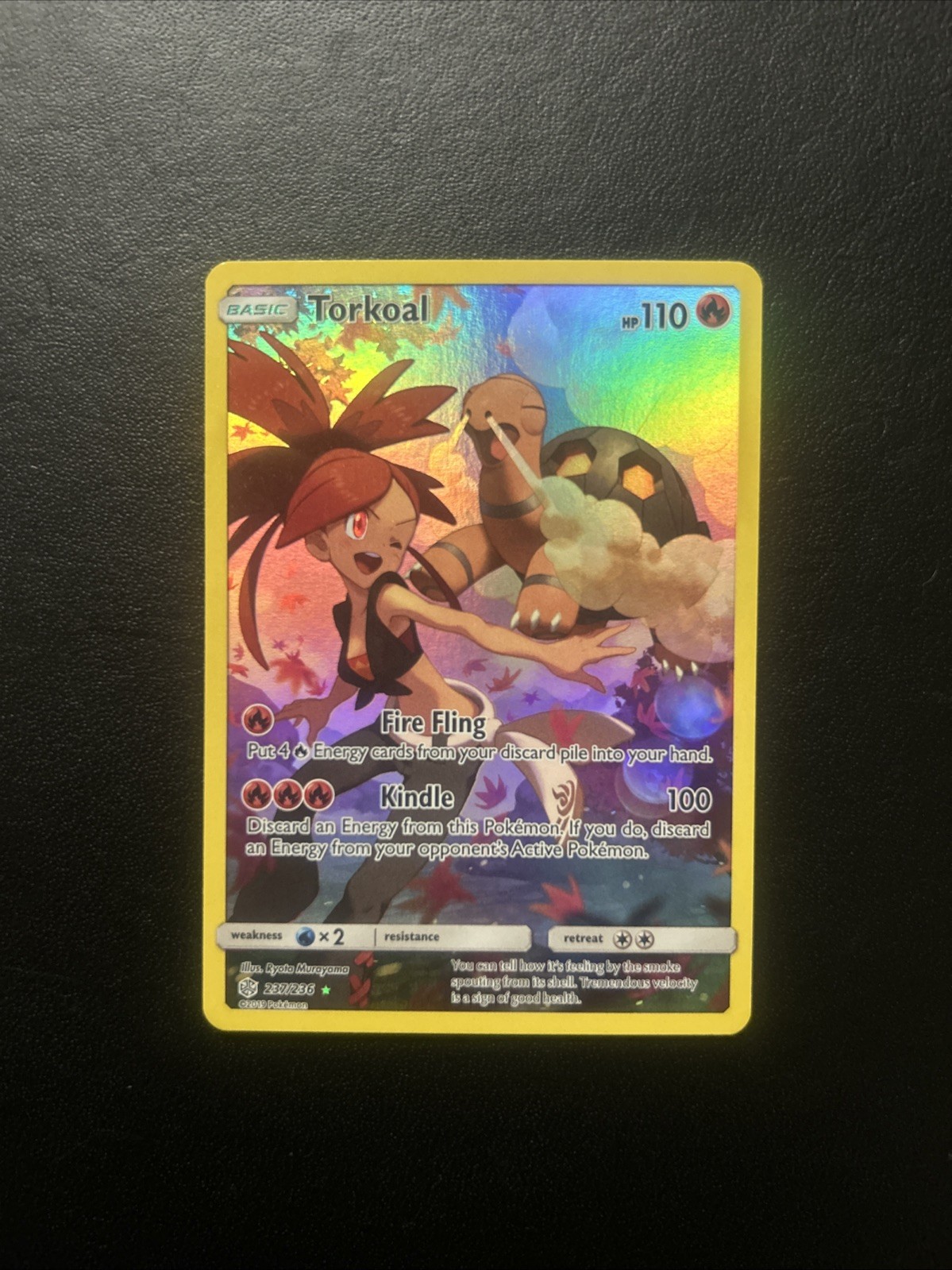 Torkoal 237/236  Secret Cosmic Eclipse Pokemon Card Rare Holo Near Mint