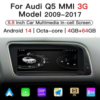 Qled 8.9'' Android Radio 64G Upgrade for Audi Q5 MMI3G 2009-2015 Carplay Screen