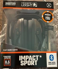 Howard Leight Impact Sport Shooting Earmuff with Bluetooth Flat Dark Earth new