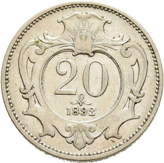 FITZ Kaiserreich Österreich Franz Joseph I. 1848 1916 20 Heller 1892 °DMN186
