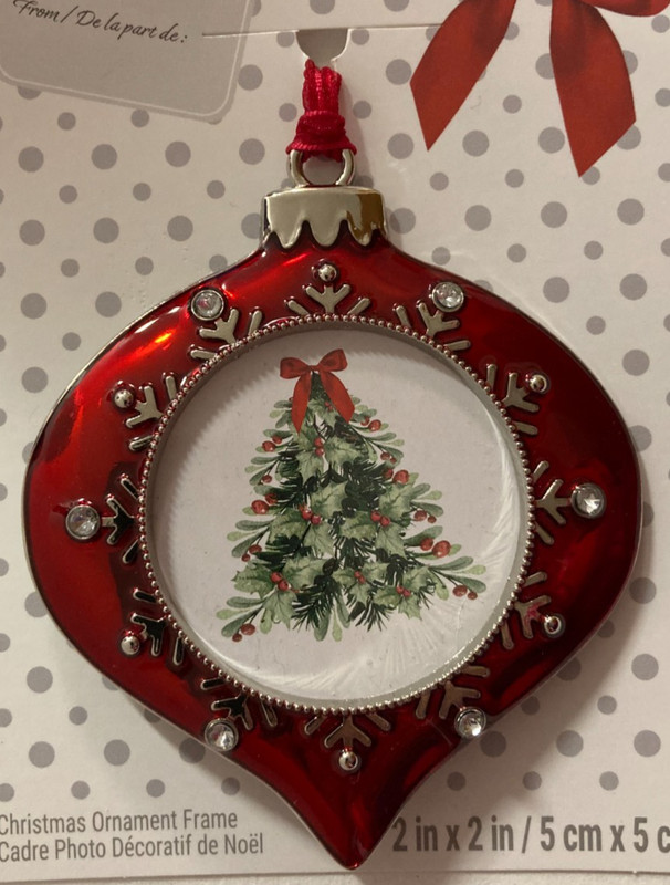 New Studio Decor Christmas Holiday Photo Frame - Ornament Shape - Round Picture