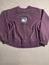 Disney Vintage Eeyore Winnie the Pooh Fleece Sweatshirt Crewneck XL purple