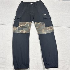 LEVI  S Joggers Boy  s Sz Large Black With Camouflage Cargo Sweatpants Joggers