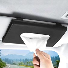 Premium PU Leather Car Tissue Holder Visor for Universal Auto, Car Tissue Case