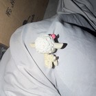 Littlest Pet Shop LPS White Sheep Lamb Figure Pink Bow Blue Eyes — photo 3