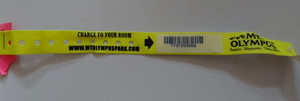EXPIRED & USED CHARGE TO YOUR ROOM WRISTBAND  MT.OLYMPUS RESORT  WISCONSIN DELLS