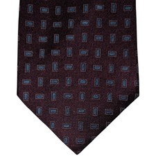 Vintage Polo Ralph Lauren Silk Necktie Mens Deep Purple Geometric Designer Tie