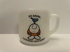 Vintage 1974 Ziggy Federal Milk Glass "Go Ahead" Bird on Head Mug Tom Wilson