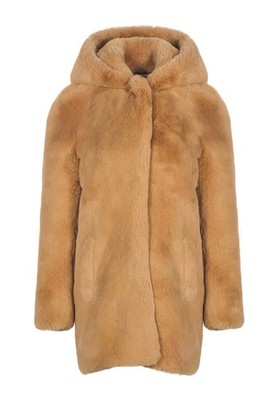 SANDRO Mantel Kunstpelzmantel Kunstpelz SFPOU00196 Braun Gr. 36 S Winter